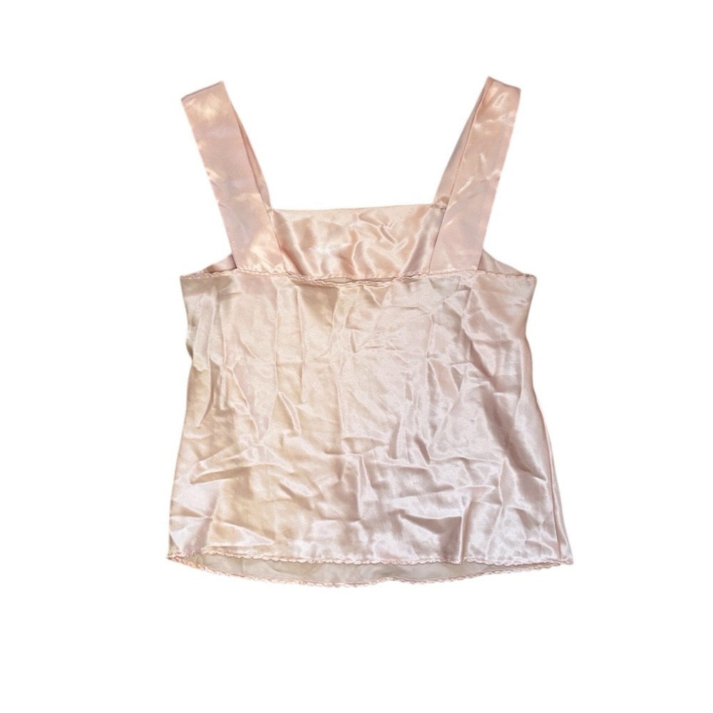 Vintage 70s Satin Babydoll Tank Pink Fairy Dainty L - Picture 2 of 7